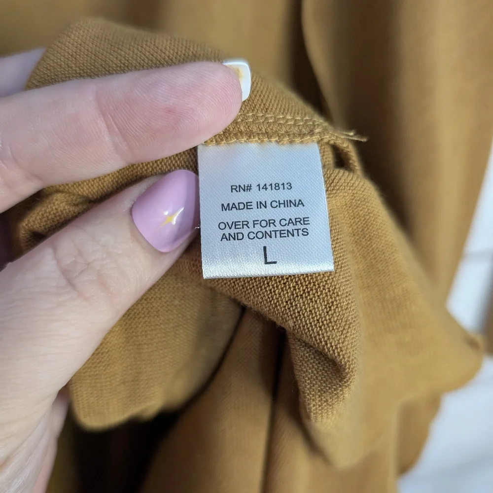 ⭐ Host Pick ⭐ Nikki Poulos Rust Color Open Fron Duster / Cardigan Size Large - Picture 6 of 7